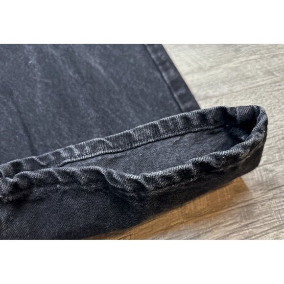 Vintage Levis 554 Denim Jeans Mens 38x30 Black Relaxed Baggy Distressed USA 90s - Picture 10 of 14